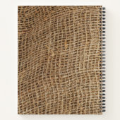Rustic Burlap Monogram Initiaal Notitieboek (Achterkant)