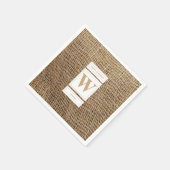 Rustic Burlap Monogram Initiaal Servet (Hoek)