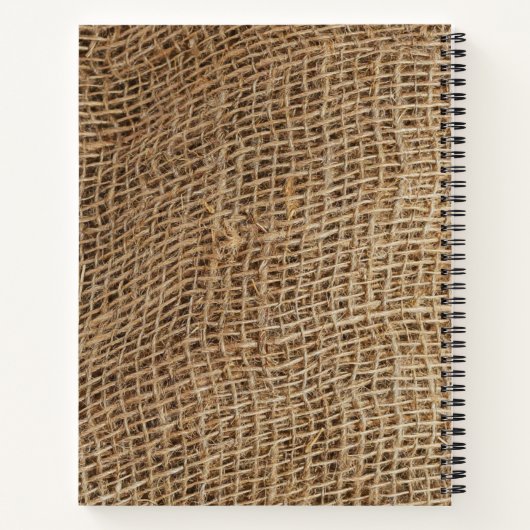 Rustic Burlap Monogram Initiaal Sketchbook Notitieboek (Achterkant)