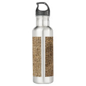 Rustic Burlap Monogram Initiaal Waterfles (Achterkant)