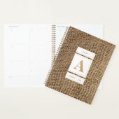 Rustic Burlap Monogramme Manuel de nomination init (Devant avec enveloppe)