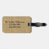 Rustic Burlap Mr en Mrs Travel Bagagelabel (Achterkant horizontaal)