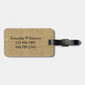 Rustic Burlap Pas getrouwd Bagagelabel (Achterkant horizontaal)