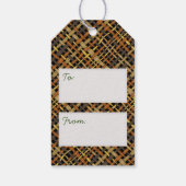 Rustic Burlap Pattern Black met Text Greeting Cadeaulabel (Achterkant)