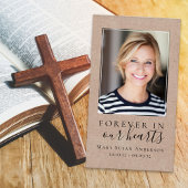 Rustic Burlap Photo Funeral Prayer Card