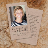 Rustic Burlap Photo Funeral Prayer Card