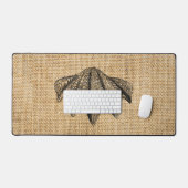 Rustic Burlap Photo Seashing Design (Clavier et souris)