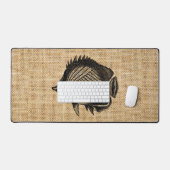 Rustic Burlap Photo Tropical Fish Design (Clavier et souris)