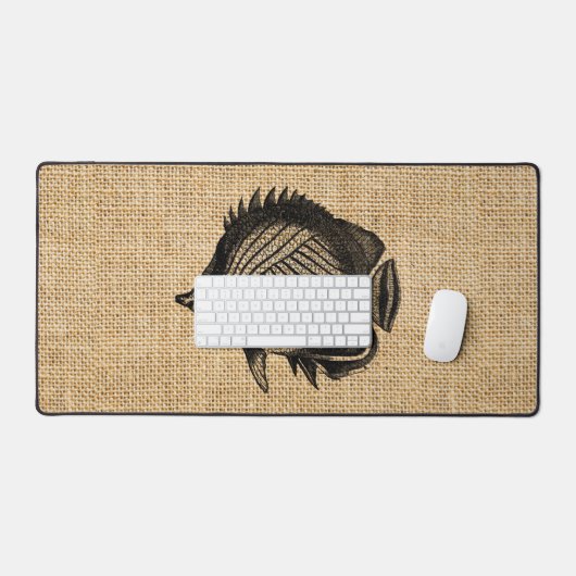 Rustic Burlap Photo Tropical Fish Design (Clavier et souris)