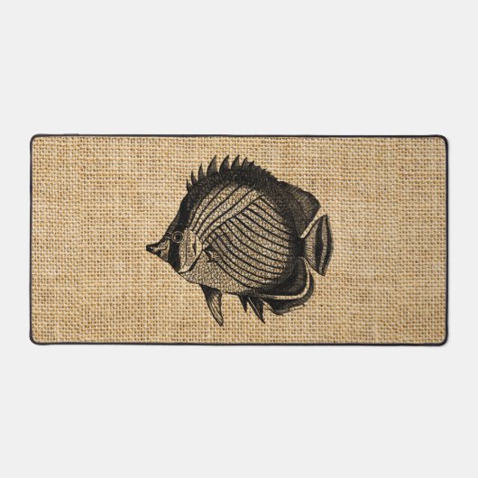 Rustic Burlap Photo Tropical Fish Design (Recto)