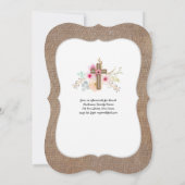 Rustic Burlap Première communion Invitations Flora (Dos)