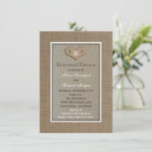 Rustic Burlap Rehearer Dîner Invitation (Debout devant)