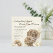 Rustic Burlap Roos Flowers Weddenschap Kaart (Staand voorkant)