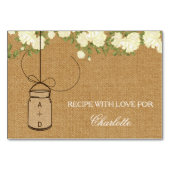 Rustic Burlap Rose carte de recette de douche nupt (Devant)