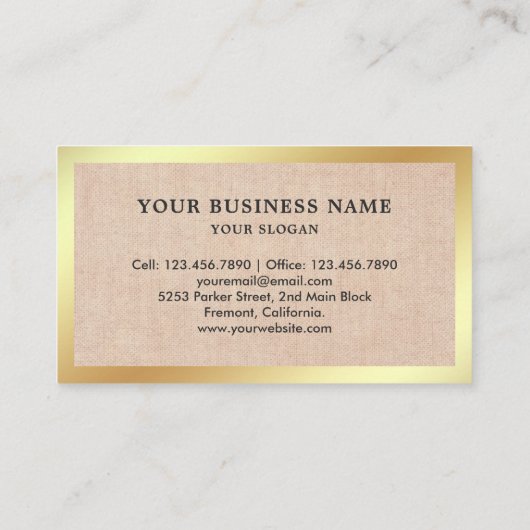 Rustic Burlap Sniper Rifle Pistool Shop Gunsmith Visitekaartje (Achterkant)