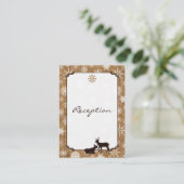Rustic Burlap, Snowflakes & Deer Enclosure Kaart (Staand voorkant)