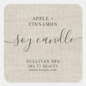 Rustic Burlap Soy Candle Label (Voorkant)