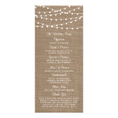 Rustic Burlap String programme de mariage (Dos)