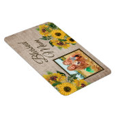 Rustic Burlap Sunflower Blessed Mam Foto Magneet (Rechterzijde)