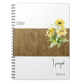 Rustic Burlap Sunflower Custom Prayer Journal Notitieboek (Voorkant)