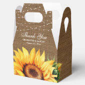Rustic Burlap Sunflower Wedding Favor Box Bedankdoosjes (Geopend)