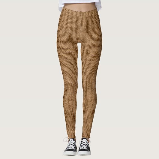 Rustic Burlap Texture Leggings (Voorkant)