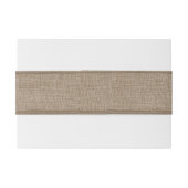 Rustic Burlap Texture Uitnodigingen Wikkel (Achterkant Voorbeeld)