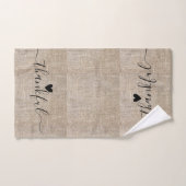 Rustic Burlap Thankful Thanksgiving Farmhouse Bad Handdoek (Handdoek)