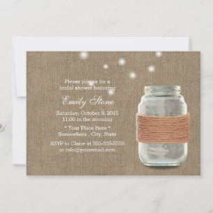 Rustic Burlap Twine & Mason Jar Vrijgezellenfeest Kaart