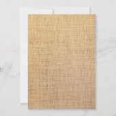 Rustic Burlap Tying the Knot Rehearsal Dinner Kaart (Achterkant)