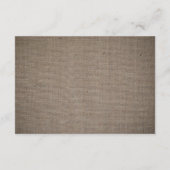 Rustic Burlap Wedding Detail Informatiekaartje (Achterkant)