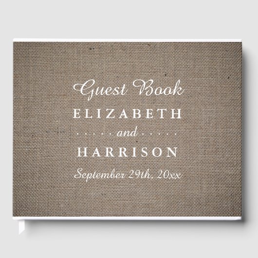 Rustic Burlap Wedding Gastenboek (Voorkant)