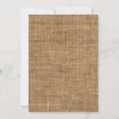 Rustic Burlap Wedding Kaart (Achterkant)
