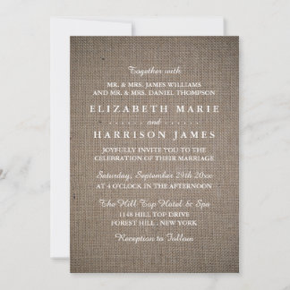 Rustic Burlap Wedding Kaart