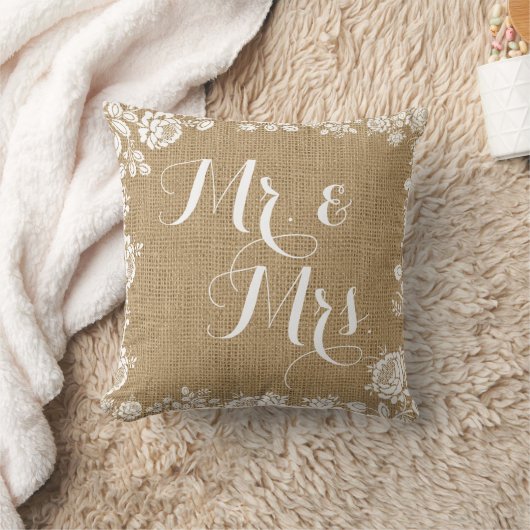 Rustic Burlap Wedding Mr Mrs Sierkussen (Deken)