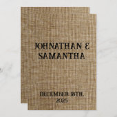 Rustic Burlap Wedding Program – Personalized Programma (Voorkant / Achterkant)