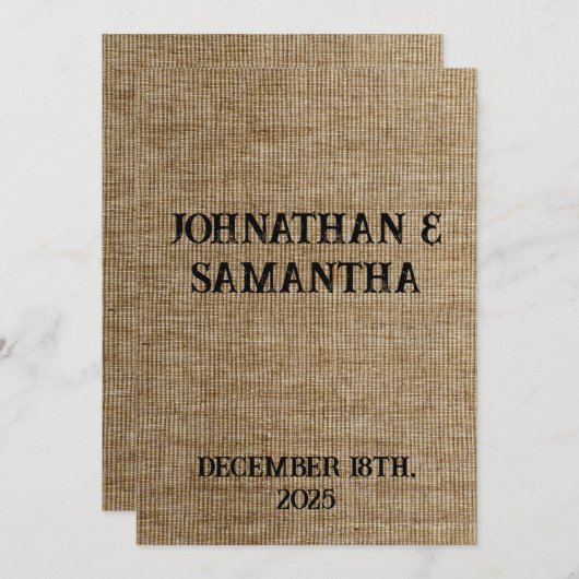 Rustic Burlap Wedding Program – Personalized Programma (Voorkant / Achterkant)