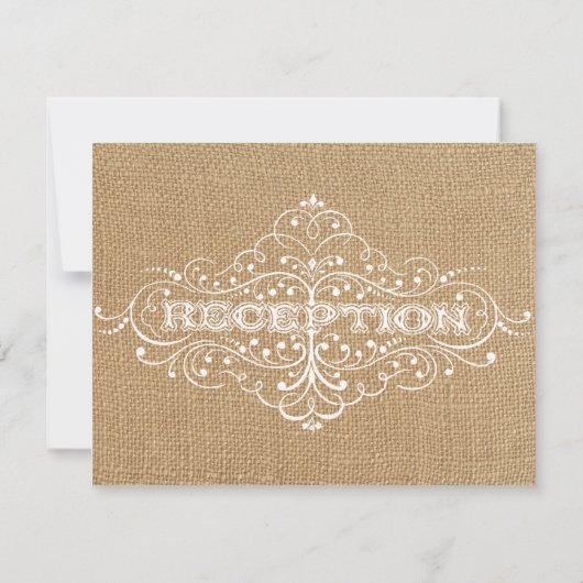 Rustic Burlap Wedding Reception Uitnodiging (Achterkant)