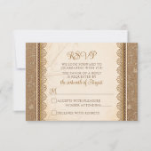 Rustic Burlap Wedding RSVP Kaartje (Voorkant)