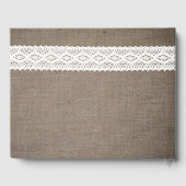 Rustic Burlap &  White Lace Wedding Gastenboek (Achterkant)