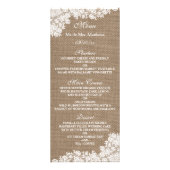 Rustic Burlap & White Lace Wedding Menu (Voorkant)