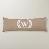 Rustic Burlap White Wheat Laurels - Gepersonalisee Lichaamskussen (Voorkant)