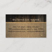  Rustic Burlap Wood Kijk Monogram #2 Visitekaartje (Achterkant)