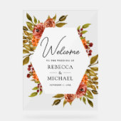 Rustic Burnt Orange Floral Wedding Welcome (Recto)