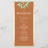Rustic Burnt Orange Programme de mariage (Devant)