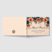 Rustic Burnt Oranje en Blue Wedding Gastenboek (Volledig)
