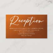 Rustic Burnt Oranje herfst bruiloft Informatiekaartje (Voorkant)