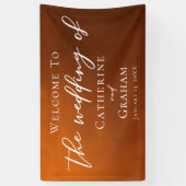 Rustic Burnt Oranje herfst Weddenschap Welkom Spandoek (Verticaal)