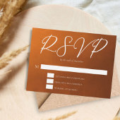 Rustic Burnt Sinaasappel Typography najaar Wedding RSVP Kaartje