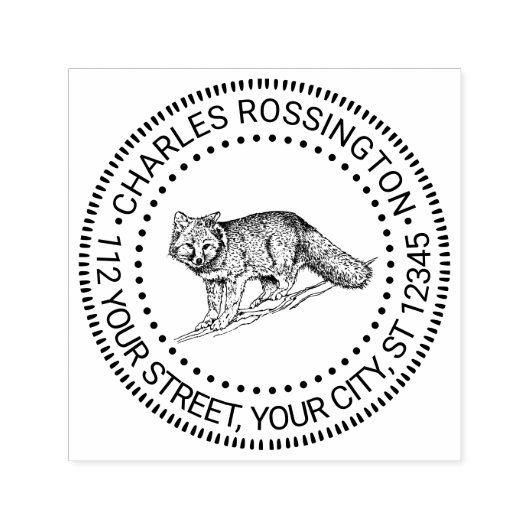 Rustic Bushy Fox Naam Retouradres Zelfinktende Stempel (Design)